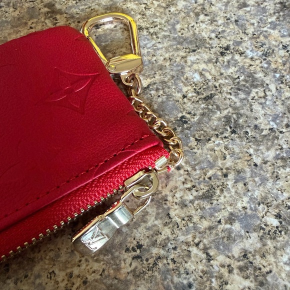 Red Monogram Key Pouch - Picture 3 of 3